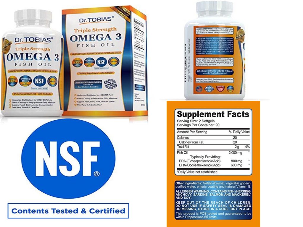 Dr. Tobias -Omega 3- Fish Oil- Triple Strength