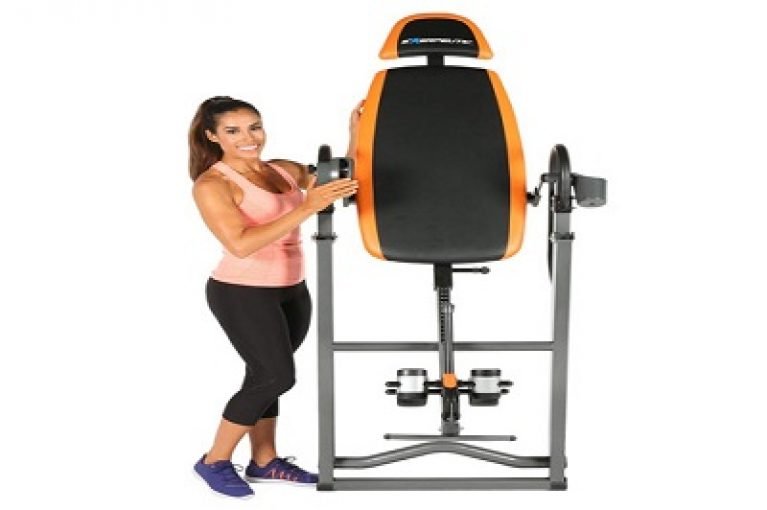 Exerpeutic 475SL Table D'inversion Avec Support De Cheville Airsoft Sans Pincement, Système De Cliquet SURELOCK, Réglage 4 Positions, Pliable, Charge Maximale 136 Kg