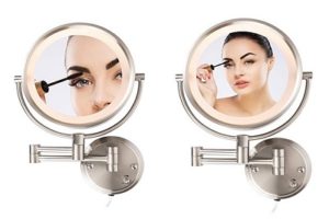 Conair BE6BX Double Sided Lighted 8X Magnification Fog-Free Wall Mount Mirror