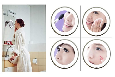 JiBen LED Lighted 10X Magnifying Makeup Mirror | Best lighted makeup mirror